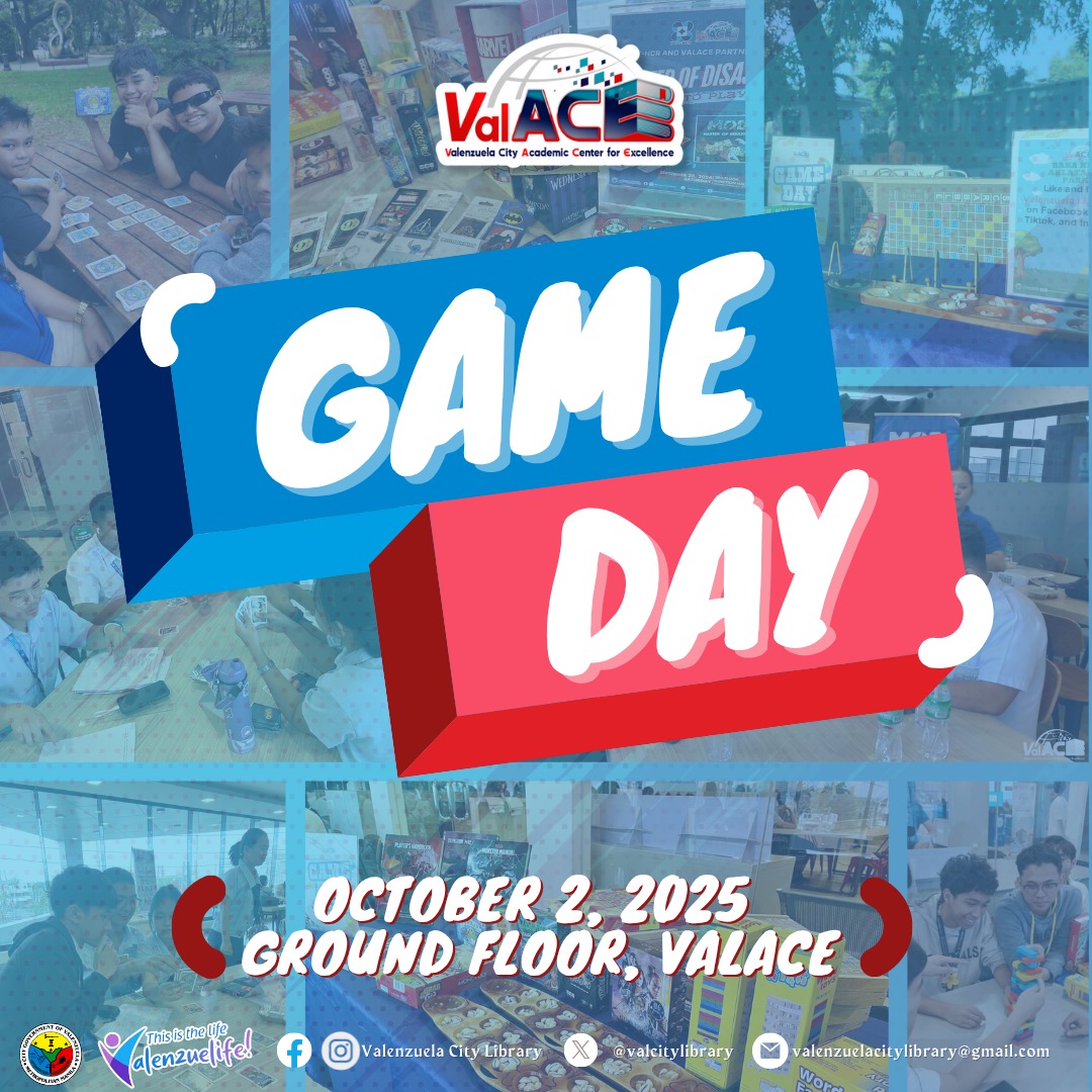 Valenzuela - Happening today: 🄶🄰🄼🄴 🄳🄰🅈 at Valenzuela City Library ...
