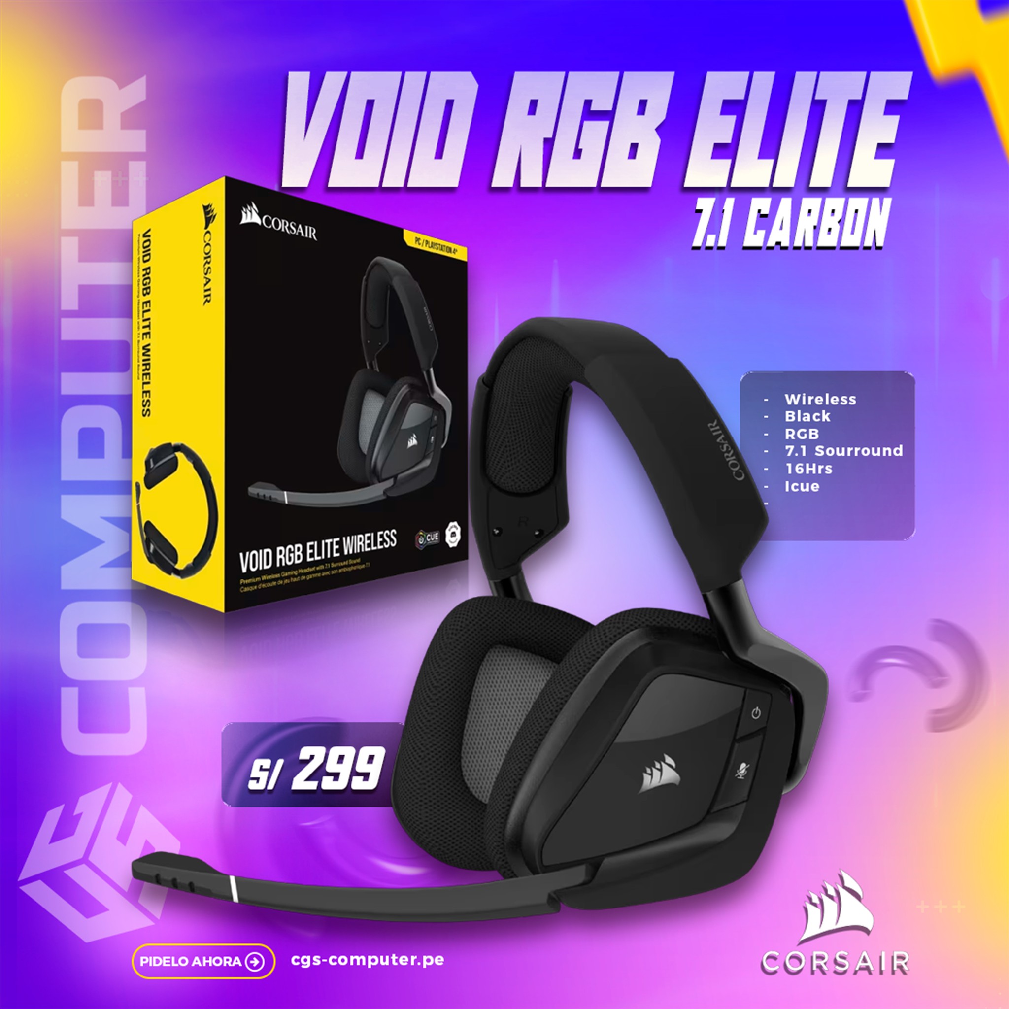 CGS - 🎧 ¡Sumérgete en el sonido con los Corsair Void RGB Elite 7.1 ...