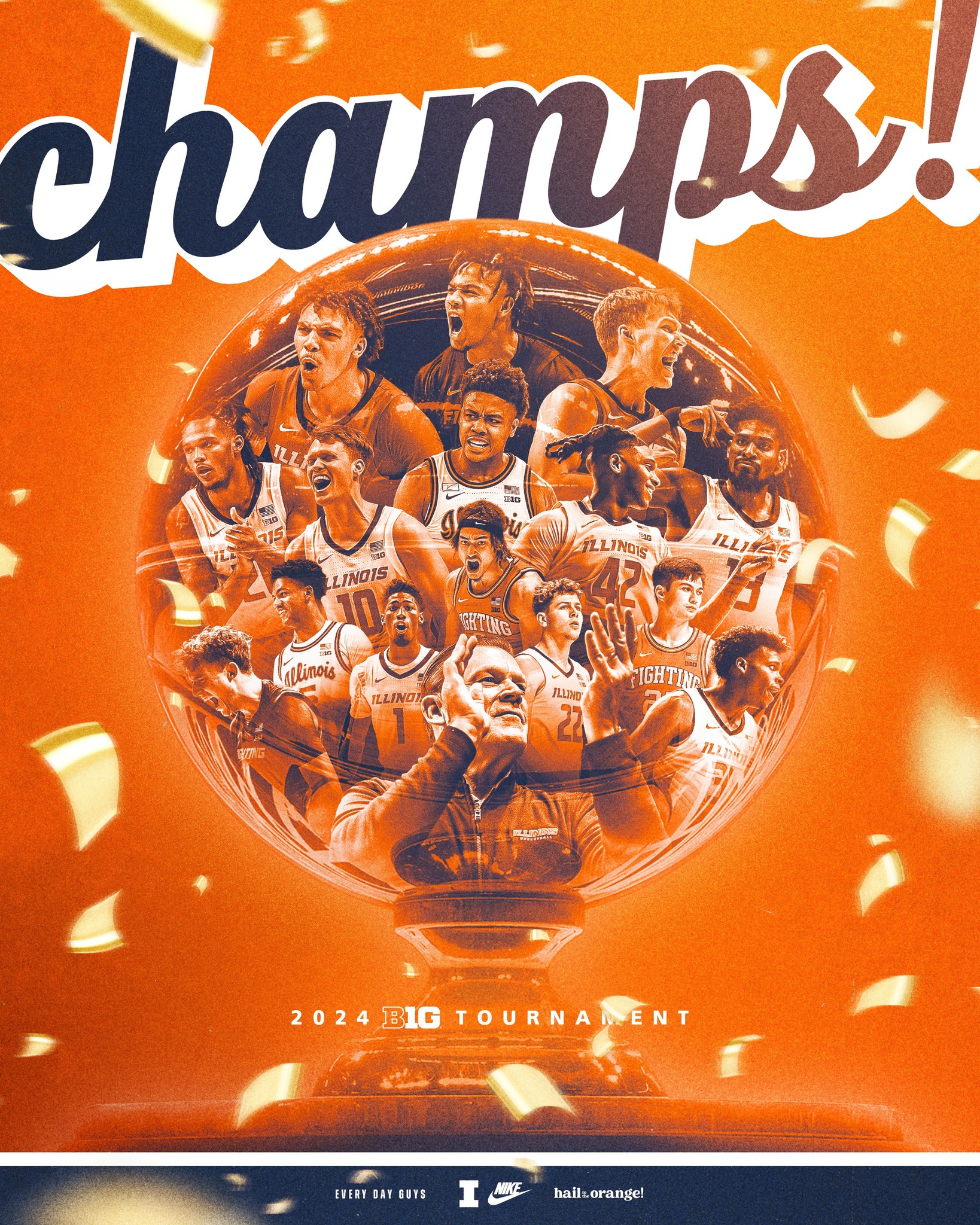 70s CHAMPION BIG TEN ビッグ10 トリコ WE ARE THE 2O24 BIG TEN TOURNAMENT CHAMPIONS 🏆 #Illini | #HTTO