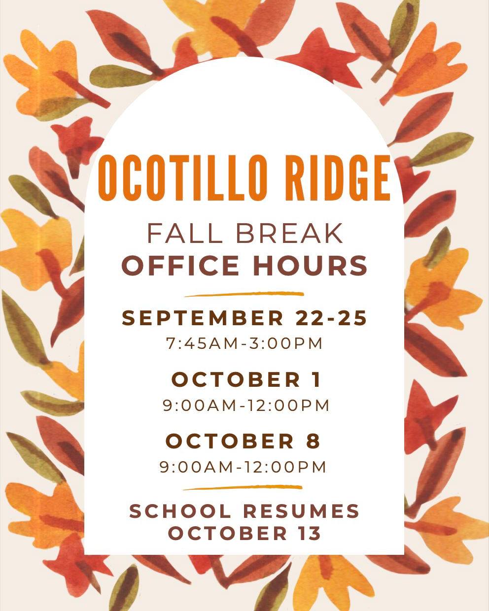 Ocotillo Ridge Elementary PTA | Vail AZ