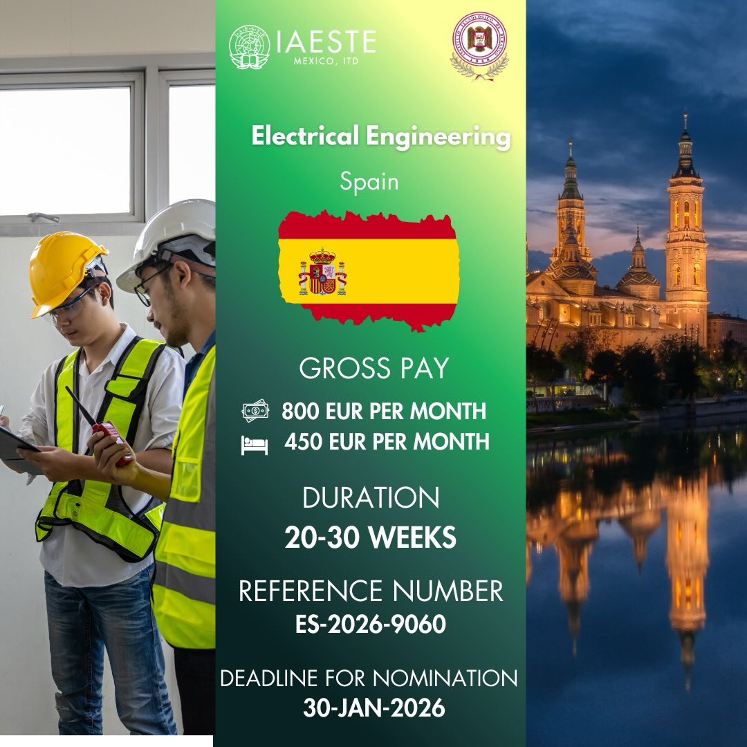 IAESTE - ⚡ ¡Nueva oportunidad IAESTE en España! 🇪🇸 Internship ES-2026 ...