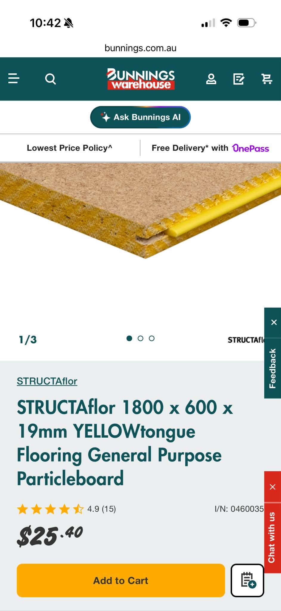 Structaflor Yellow tongue Particleboard Flooring 600mm x 1800mm x 19mm ...