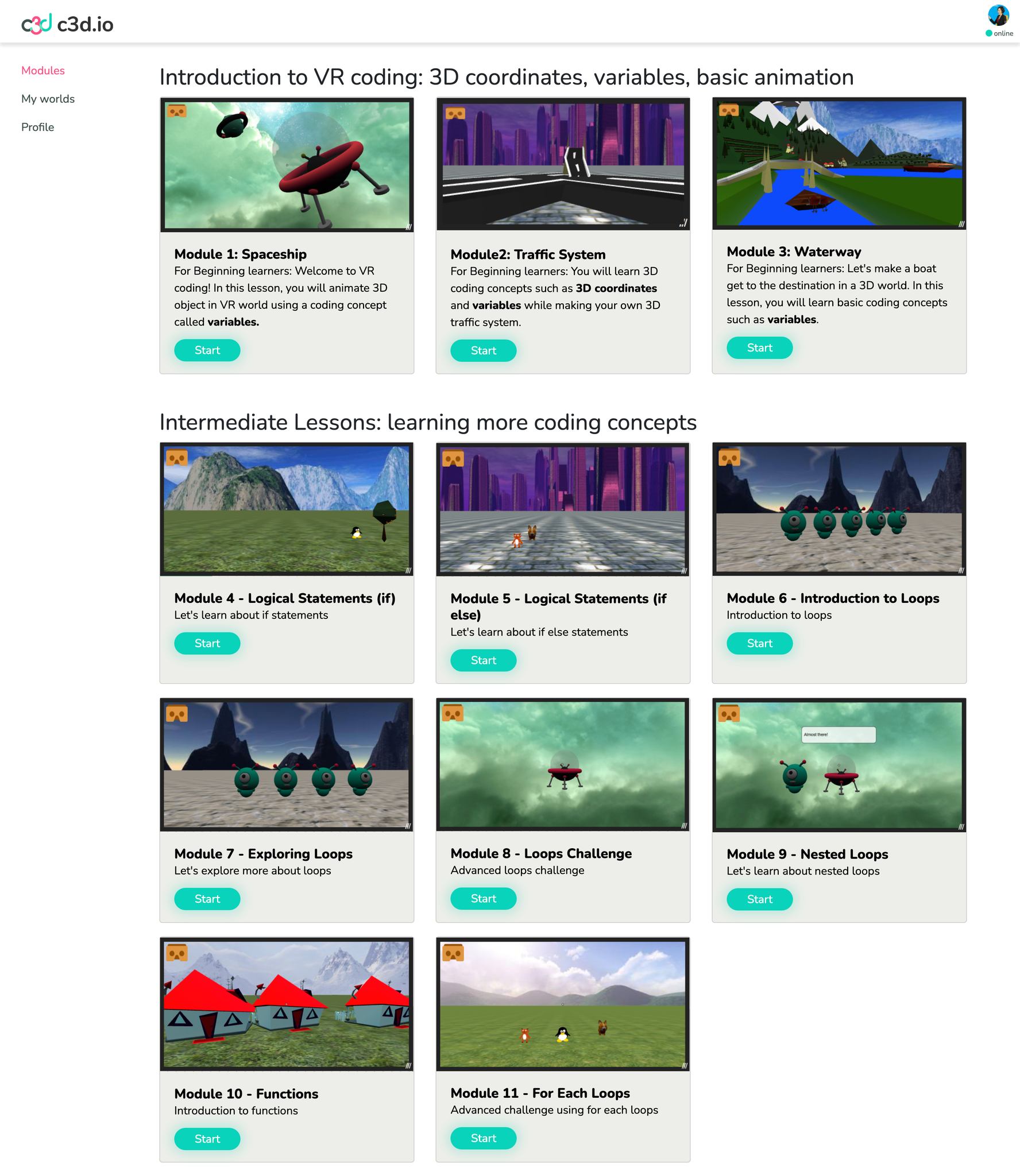 Look at the student... - C3D.io - Build VR and Learn to Code