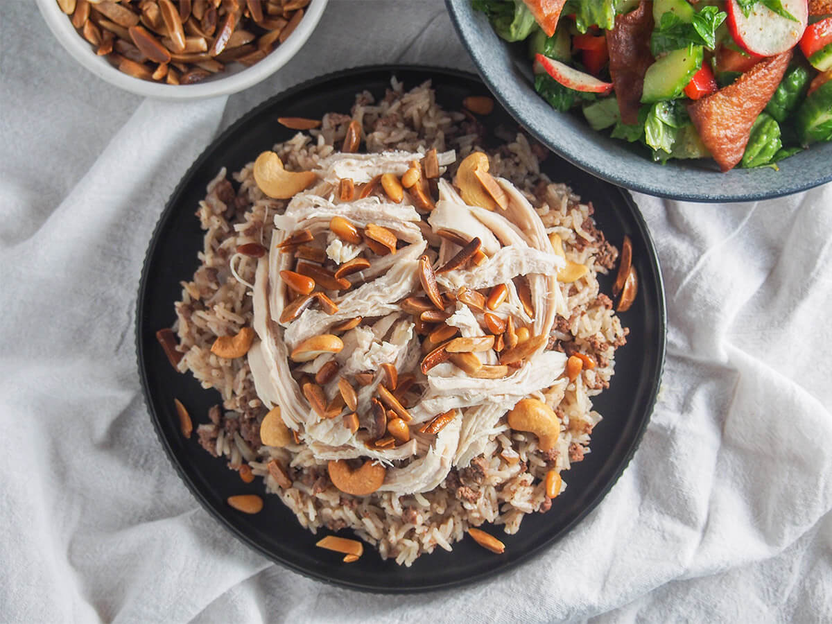 Arabic - Lebanese Chicken and Rice This dish combines rice cooked with ...