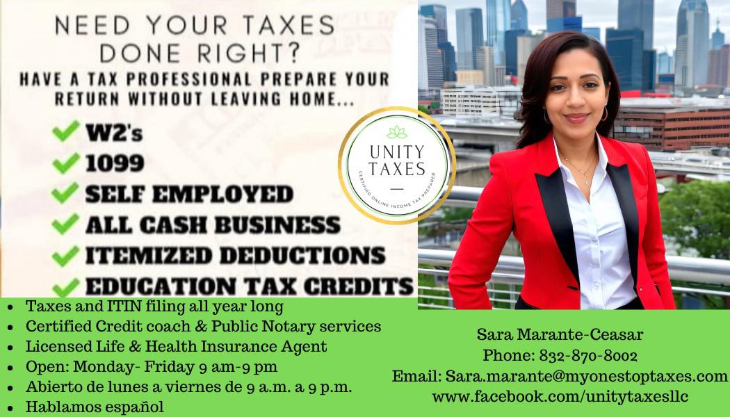 Unity Taxes w/One Stop Taxes | Houston TX