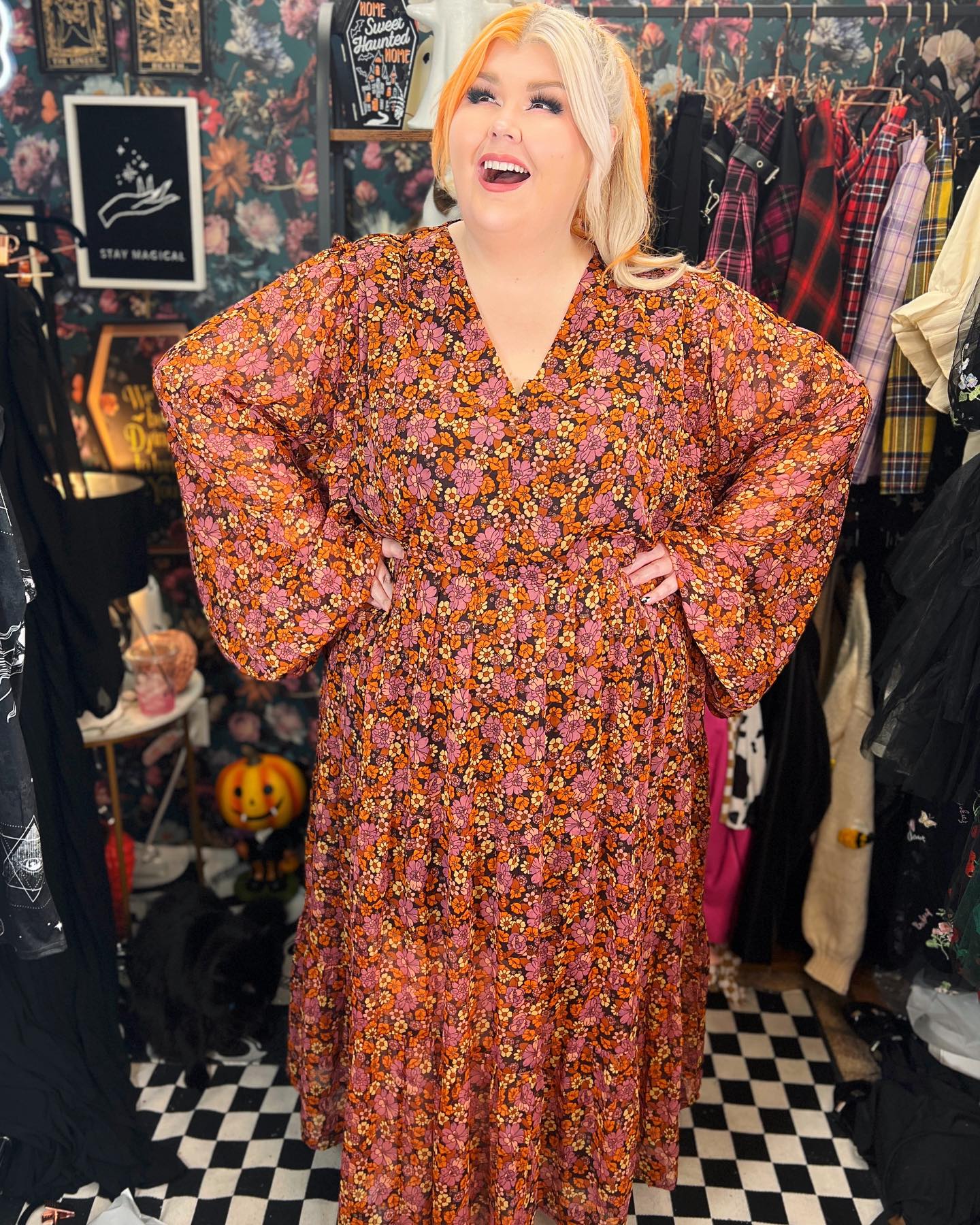 Boho style dress from Boohoo for fall fashion