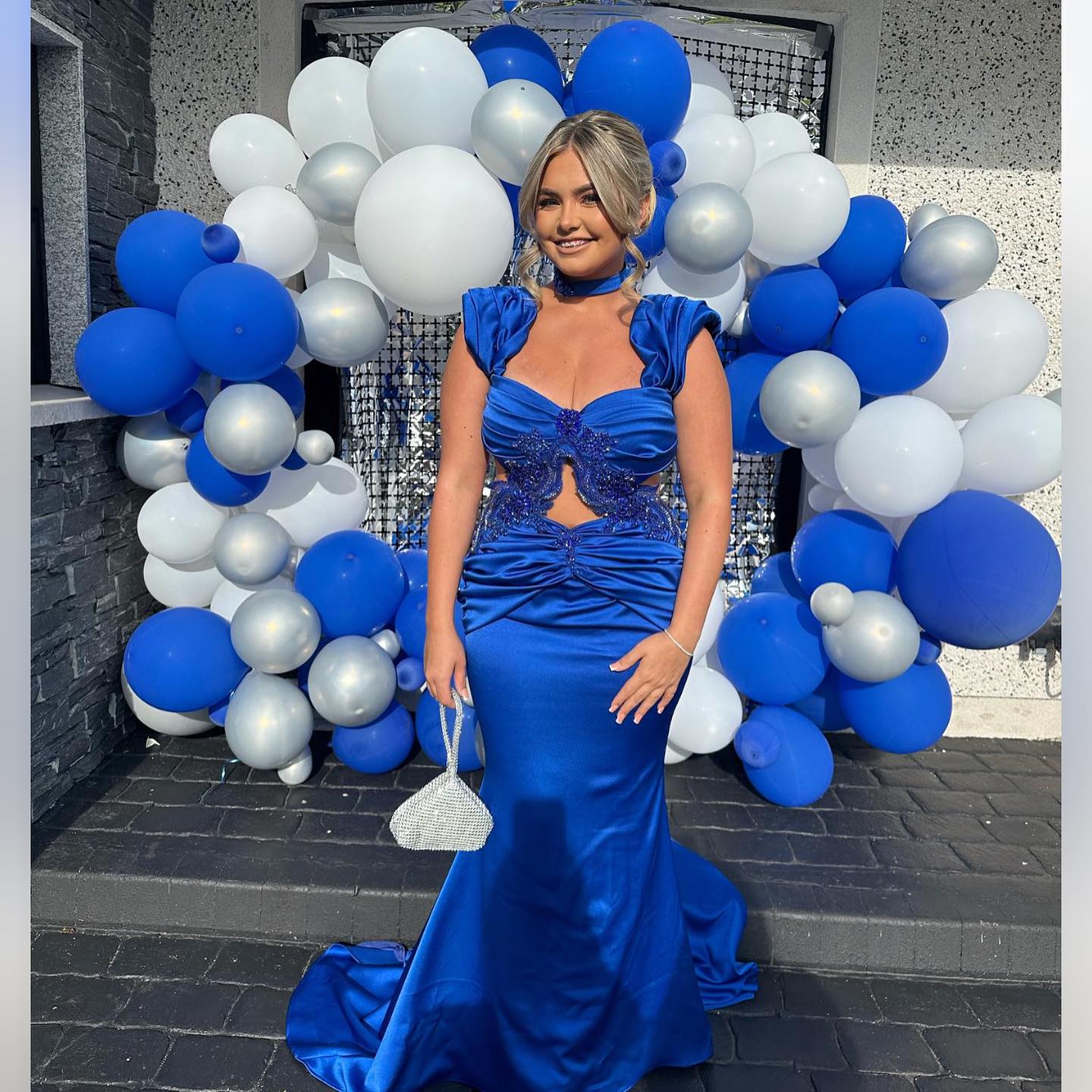 dress to match blue suit Royal Rental for Weddings - 5 Piece Outfit Color:OFF-WHITE Category_Sale/Shirts/Formal Shirts Paloma Navy Satin Dress, this royal blue women’s