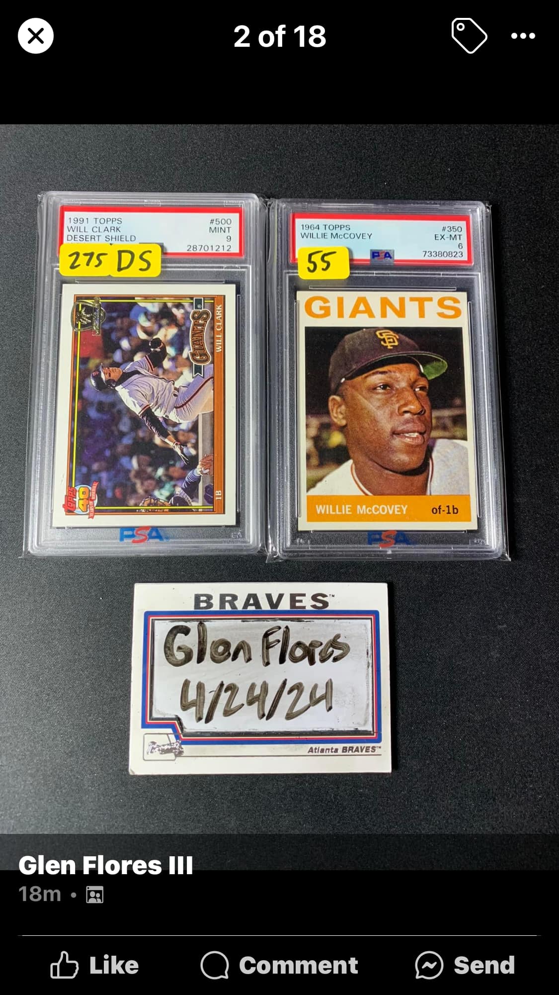 1991 All-Star Will Clark autograph card for sale