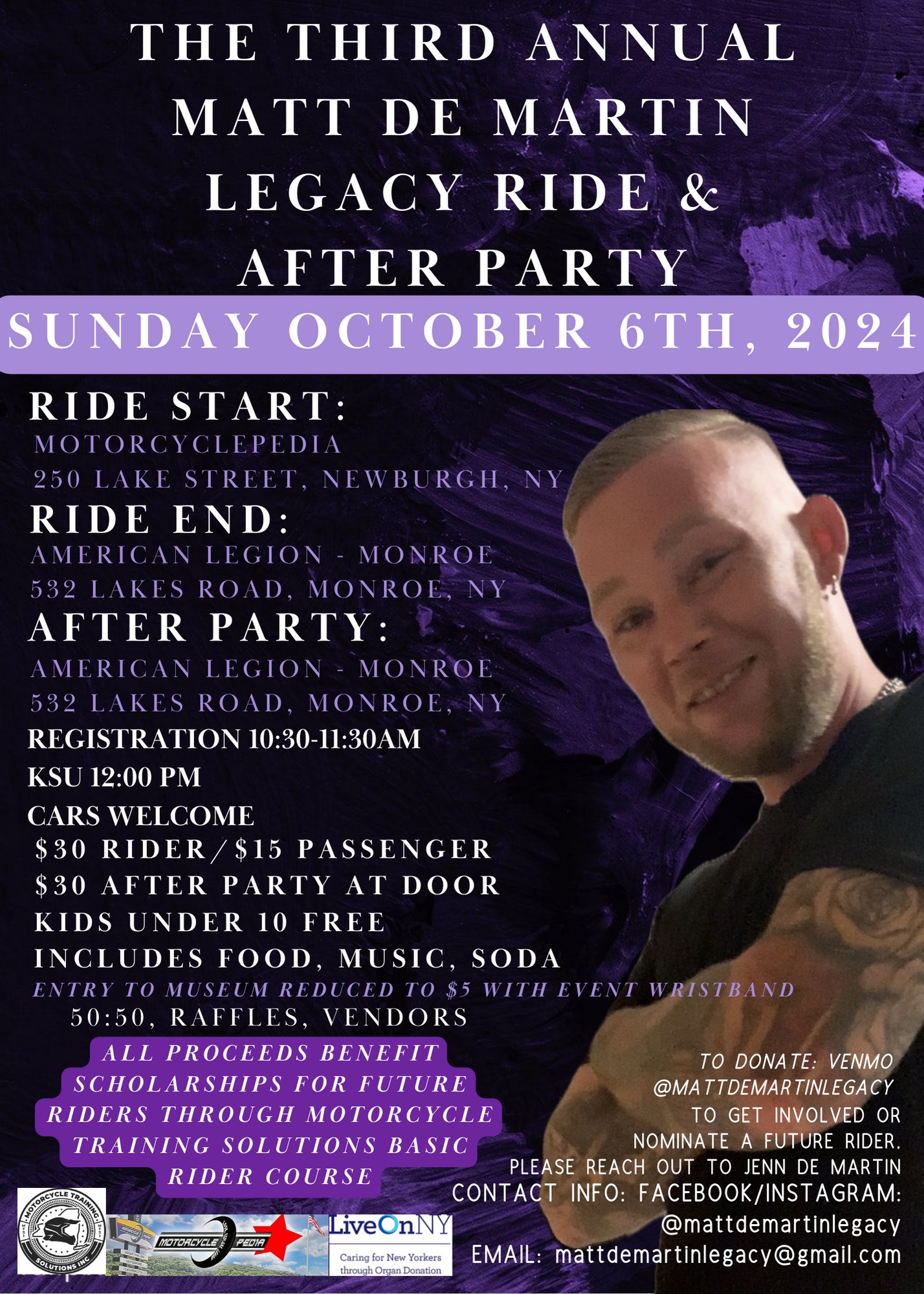 THIRD ANNUAL MATT DE MARTIN LEGACY RIDE + AFTER PARTY