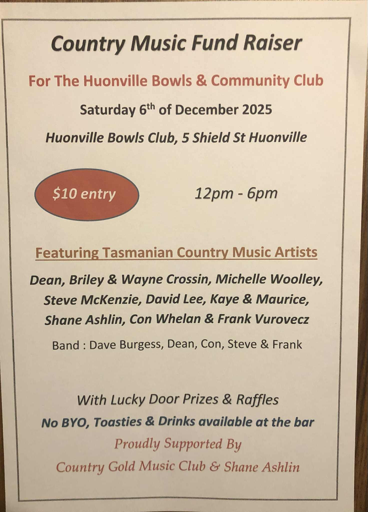 Shane Ashlin country music Promotions.