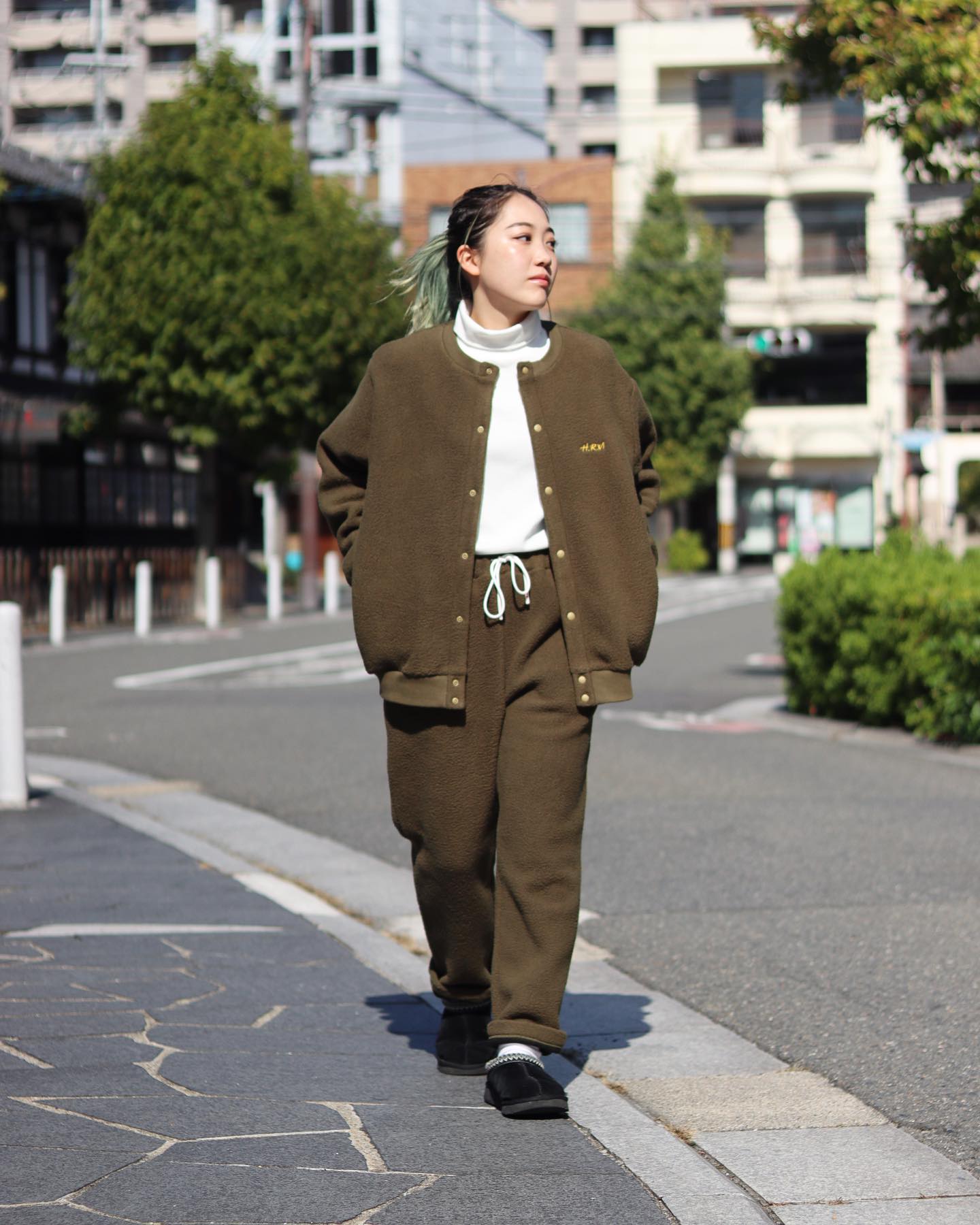 HOLLYWOOD RANCH MARKET】 HRMボアフリース スナップカーディガン 