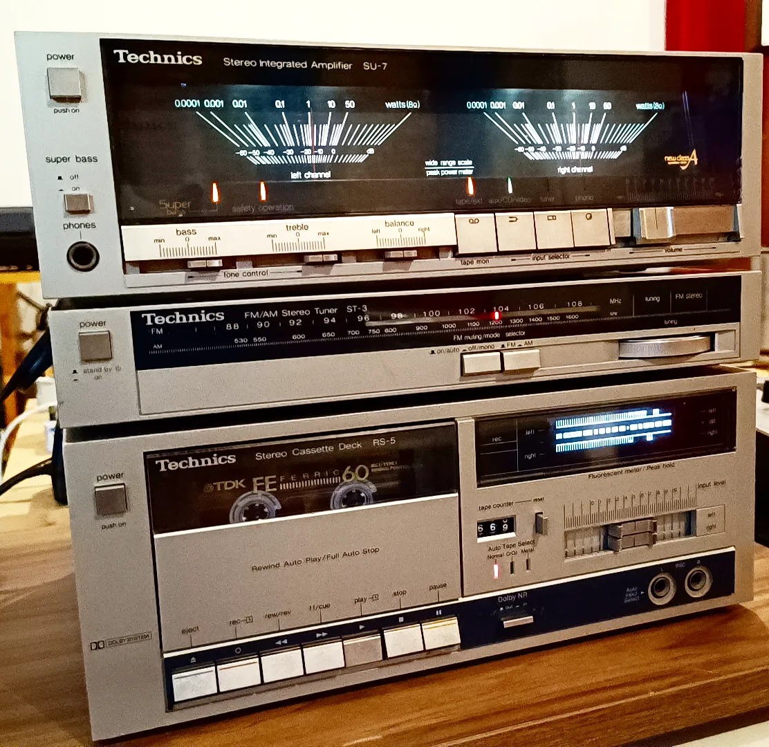Rare Technics SU-7 amplifier+Technics ST-3 tuner+Technics RS-5