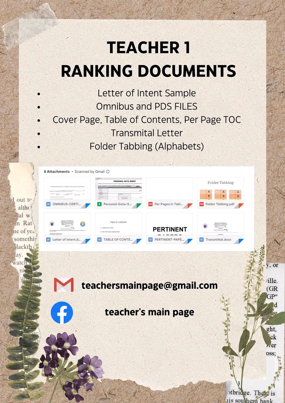 Teacher's Main Page