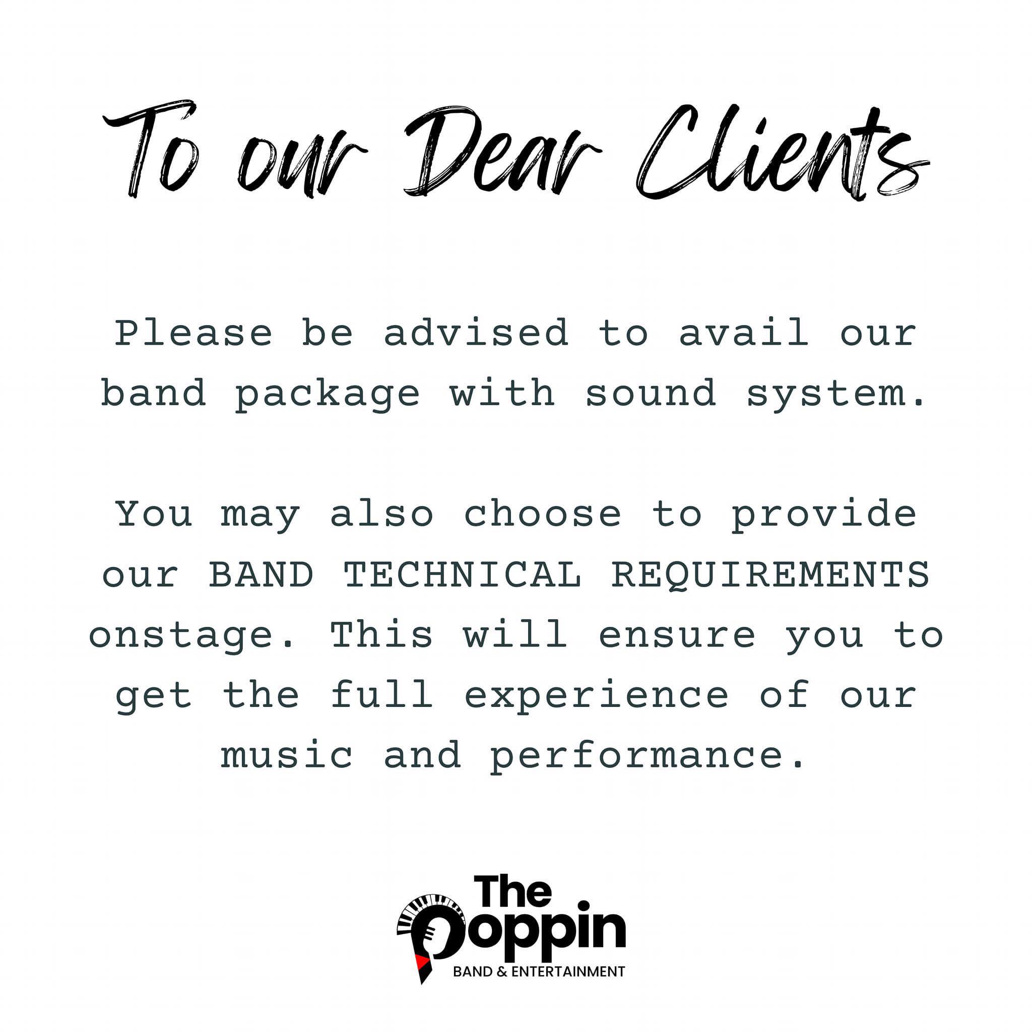 ᴛʜᴇ - Please be advised to book our band with sound system for the best ...