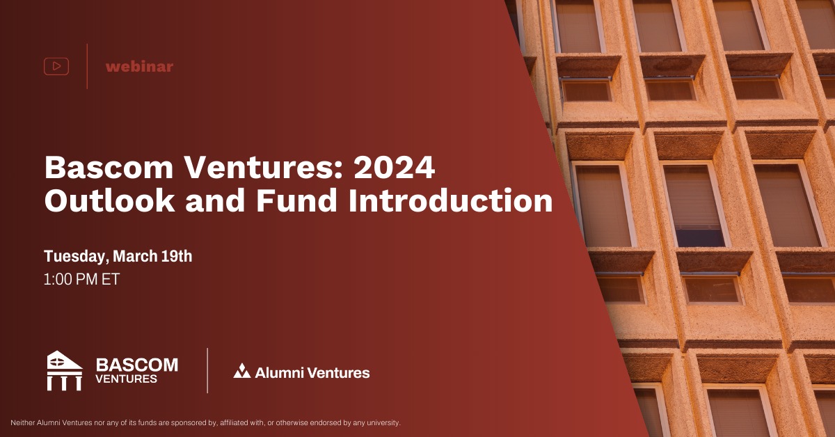 Bascom Ventures - COMING SOON. We are excited to announce our 5th ...