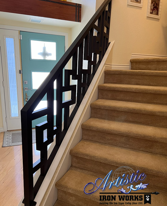 Artistic Iron Works - Custom Interior Rails. Upgrade old wood stair ...