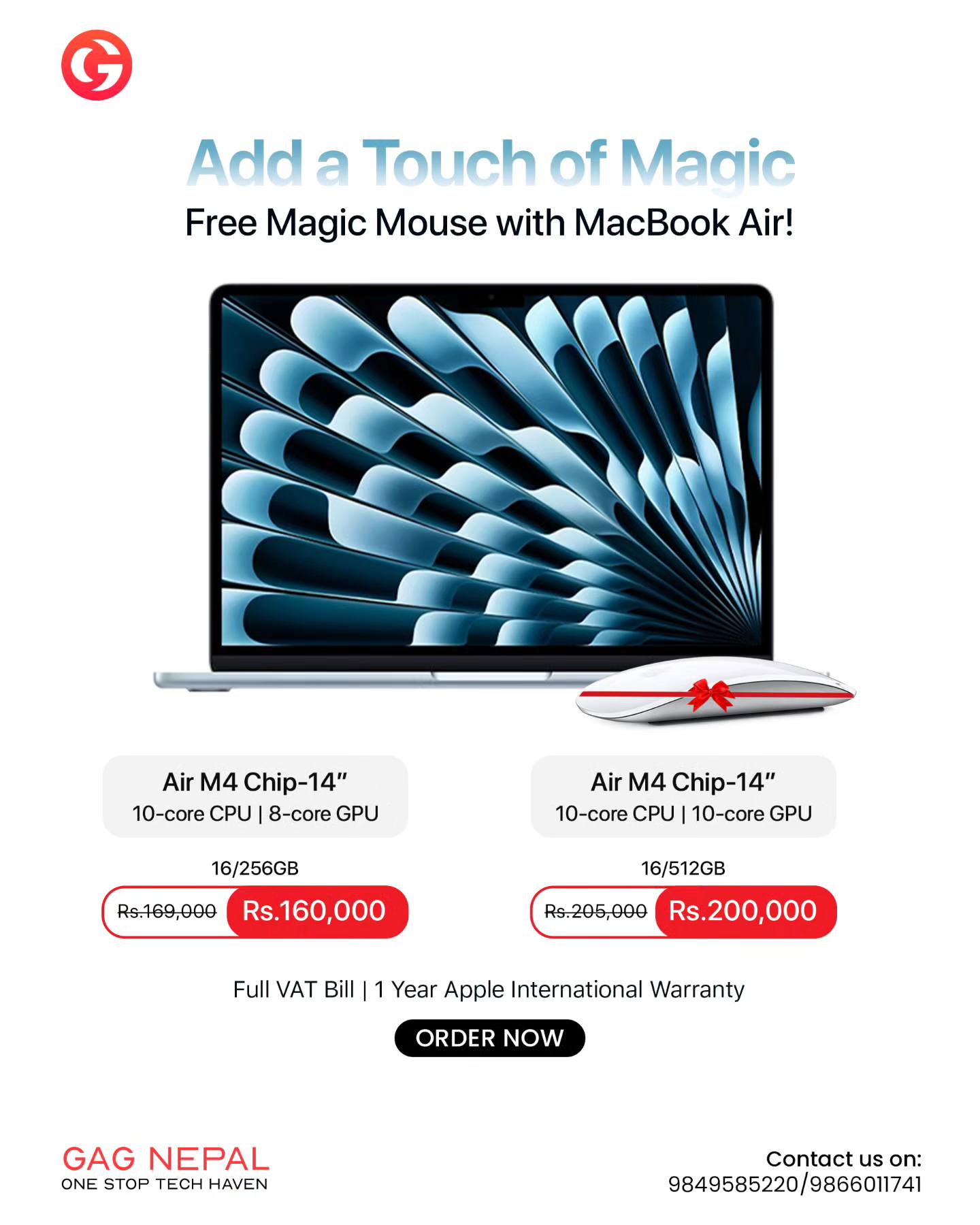 Get the latest Apple Macbook Air and Get Magic Mouse complimentary 