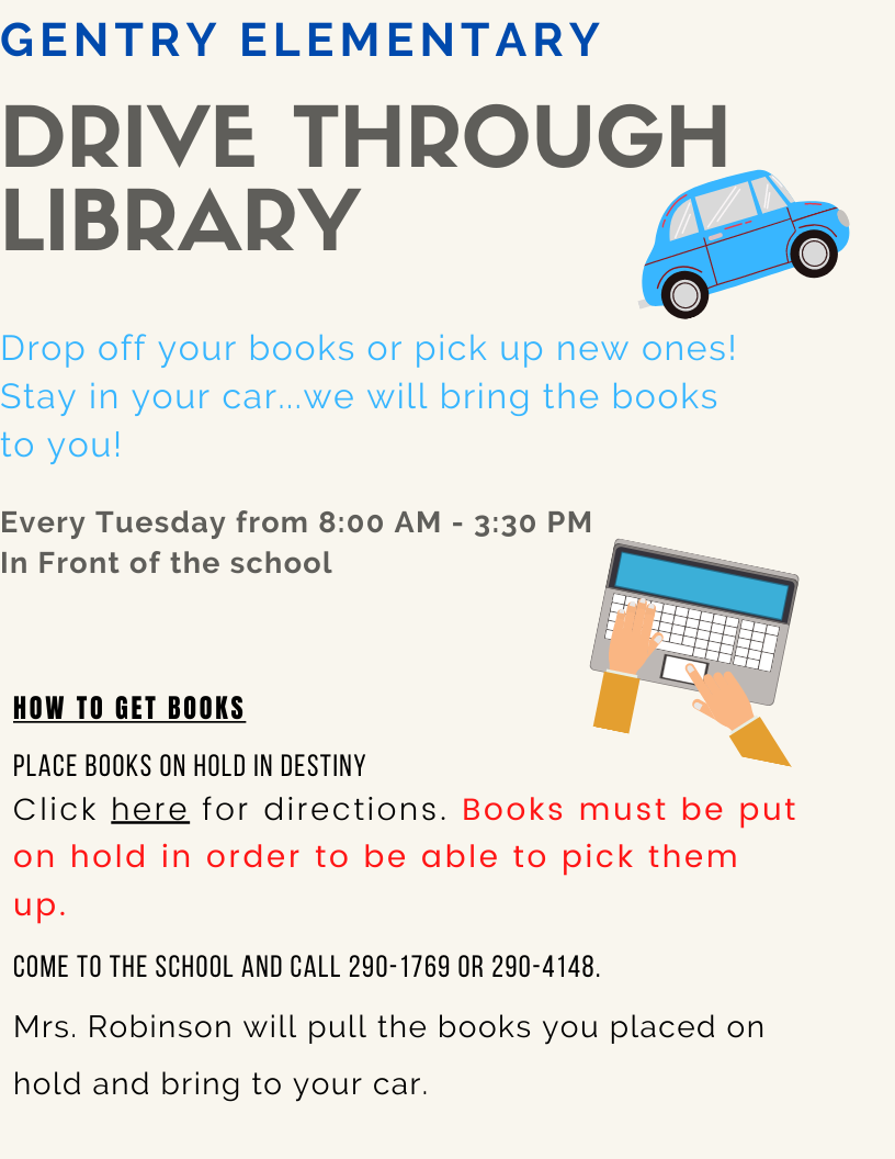 Gentry Library - Students can still check out books from...