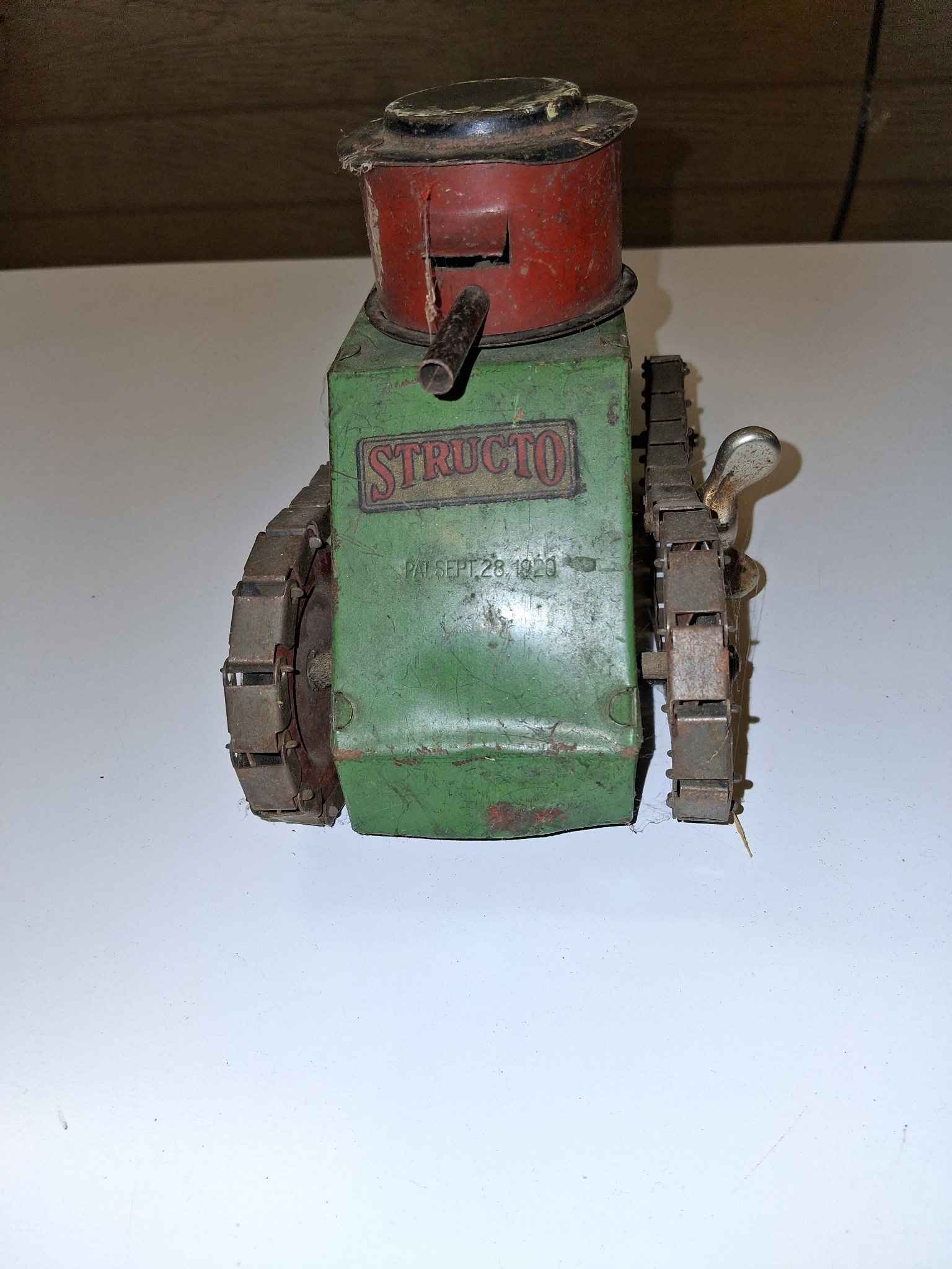Antique 1920s World War I Structo Pressed Steel Army Tank with ...