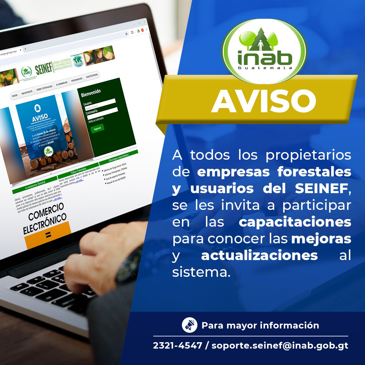 INAB - 🌳🖥️ ¡Atención usuarios del SEINEF! 🌳🖥️ 🎉A partir del 16 de abril ...