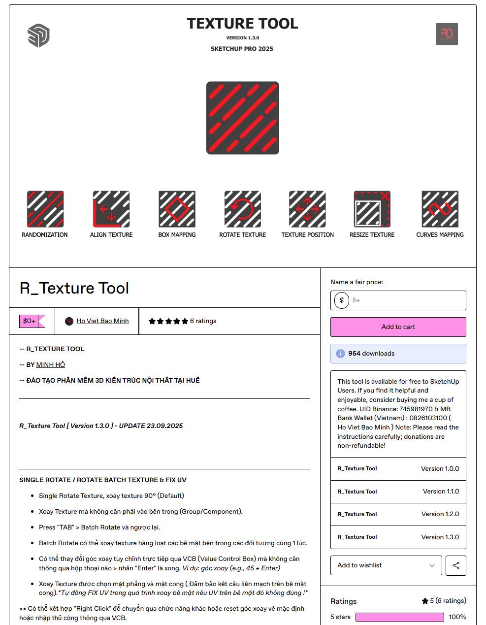 Hồ Minh - 🔥 PLUGIN R_TEXTURE TOOL V1.3.0 (FREE) VỪA CẬP... | Facebook