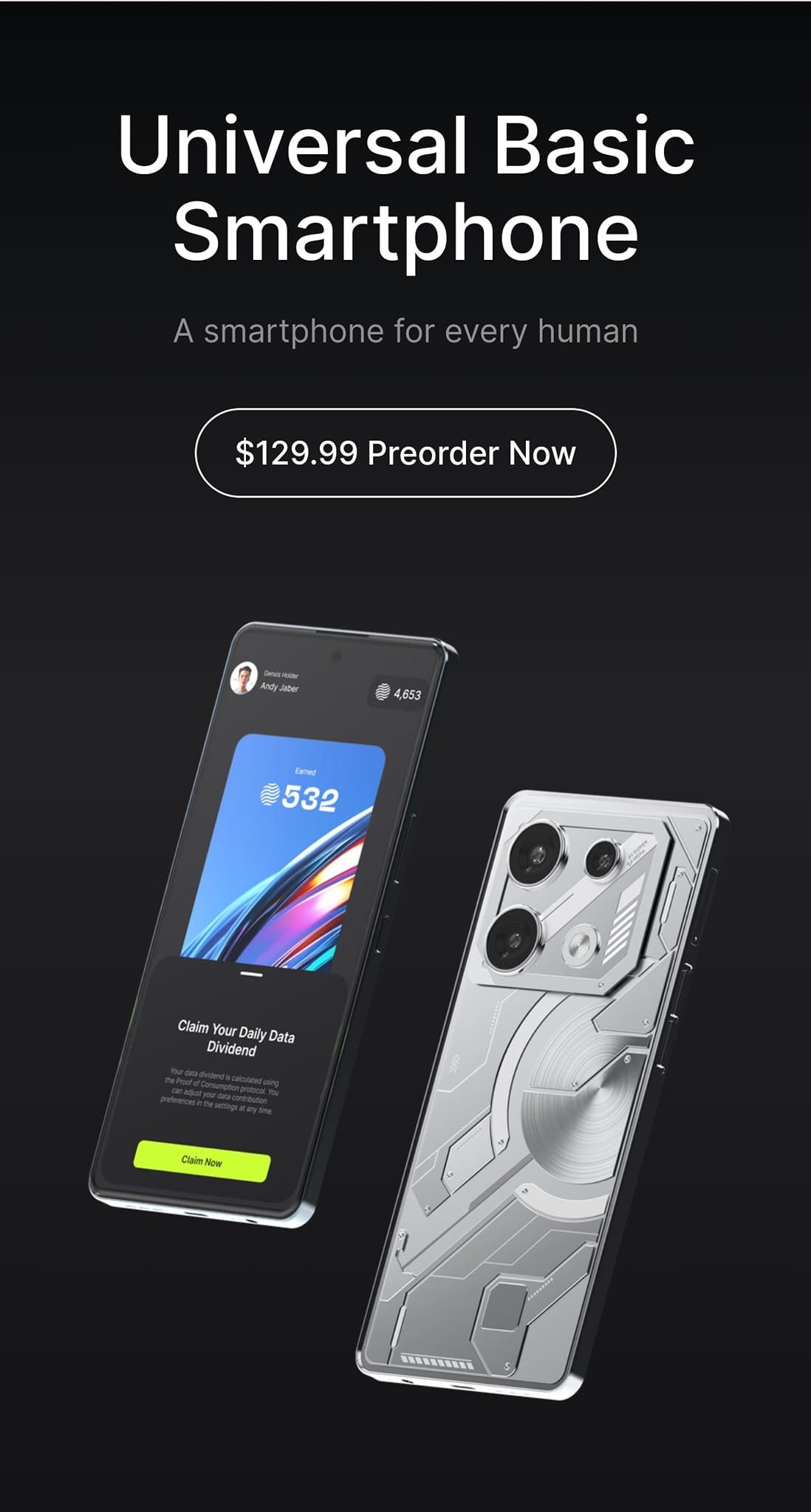 Oyster Labs has introduced the Universal Basic Smartphone (UBS), a