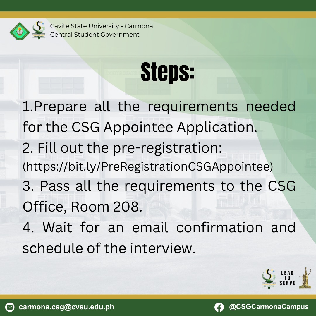 𝗟𝗙: 𝗖𝗦𝗚 𝗔𝗣𝗣𝗢𝗜𝗡𝗧𝗘𝗘𝗦🫡 The Central Student Government (CSG) is searching ...