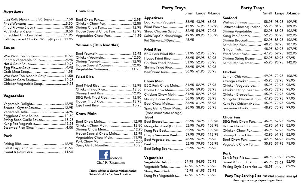 Chef P's Restaurants | San Jose CA