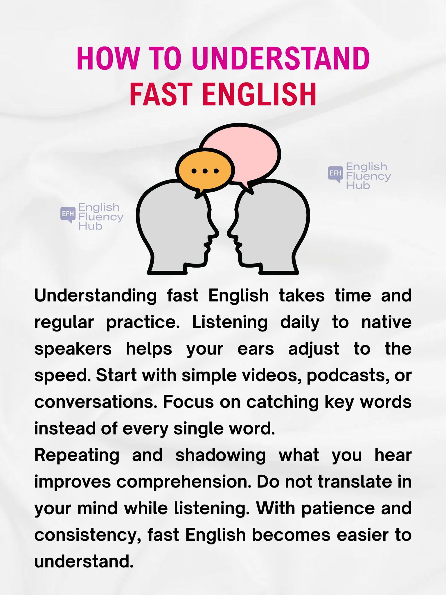 How To Understand Fast English . .... - English Fluency Hub | Facebook