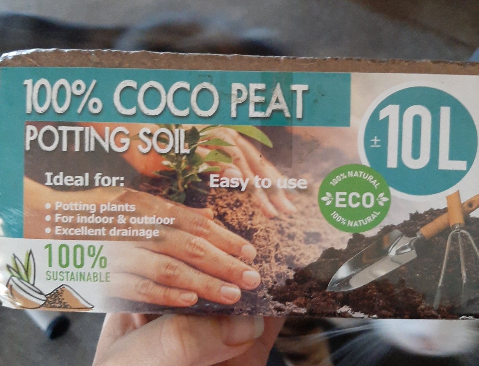 GASPO Substrat Terreau De Coco 5 Kg – 80 L De Terre Fine Pour Massifs Surélevés, Potager Et Plantes, 100% Naturel Sans Tourbe