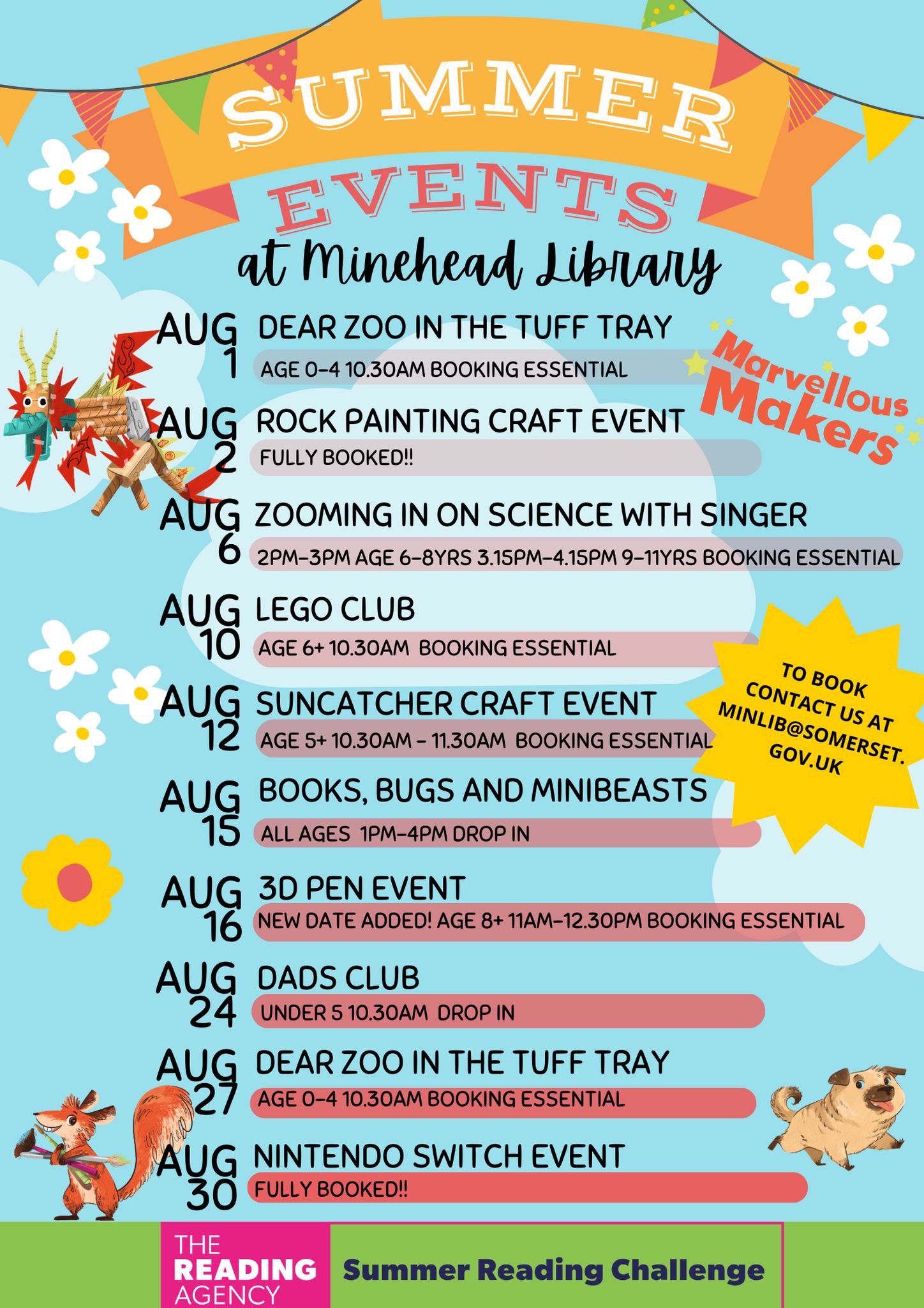 Minehead - ☀️📘🖍Summer Fun at Minehead Library! 📘📝☀️ For an exciting ...