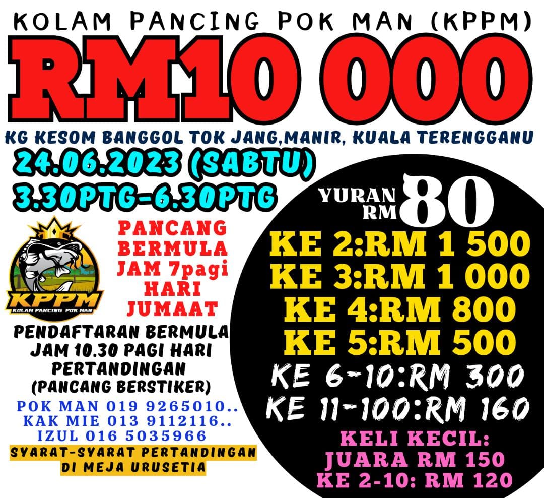 💥Yuran RM80 SAHAJA💥 Jom penuhkan... - Kolam Pancing POK MAN