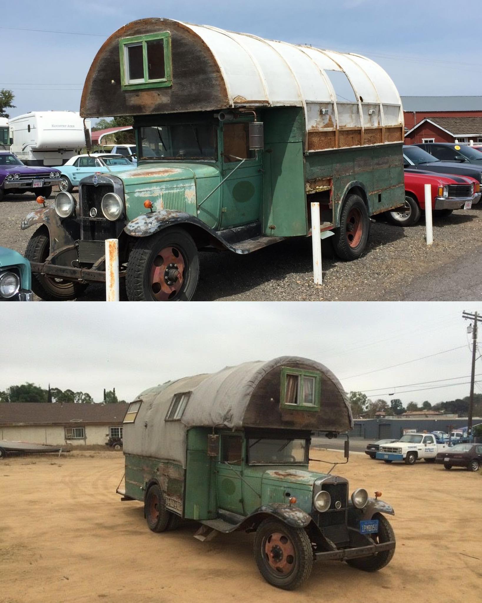Custom 1935 Pontiac hot rod tow vehicle for fifth-wheel camper
