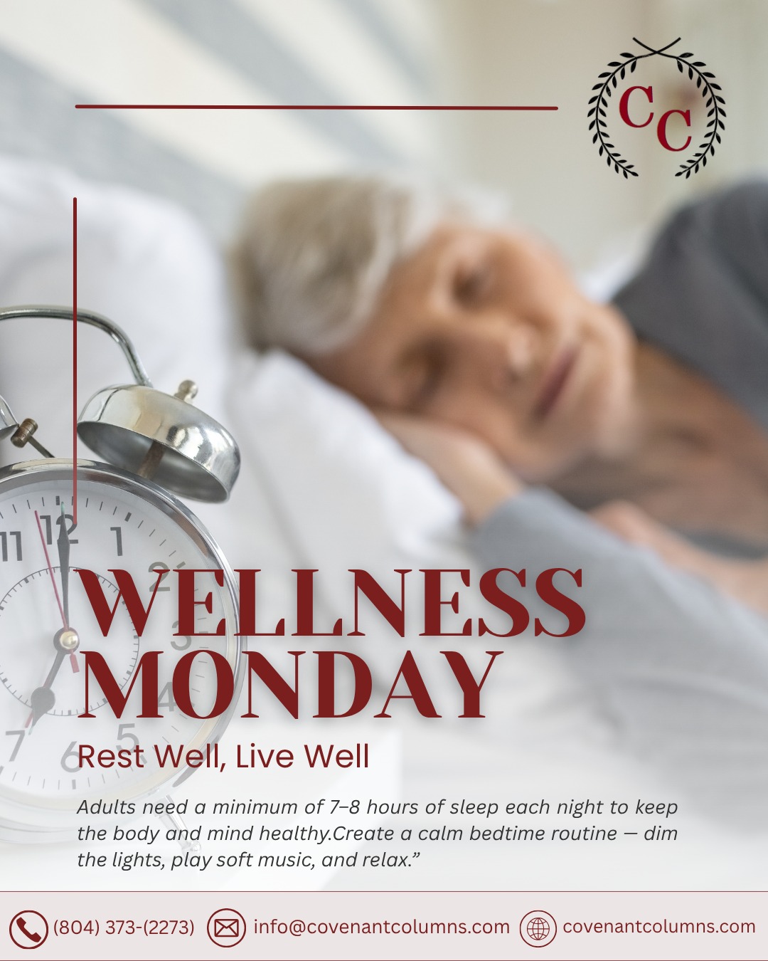 💤 Wellness Monday: Rest Well, Live Well... - Covenant Columns | Facebook