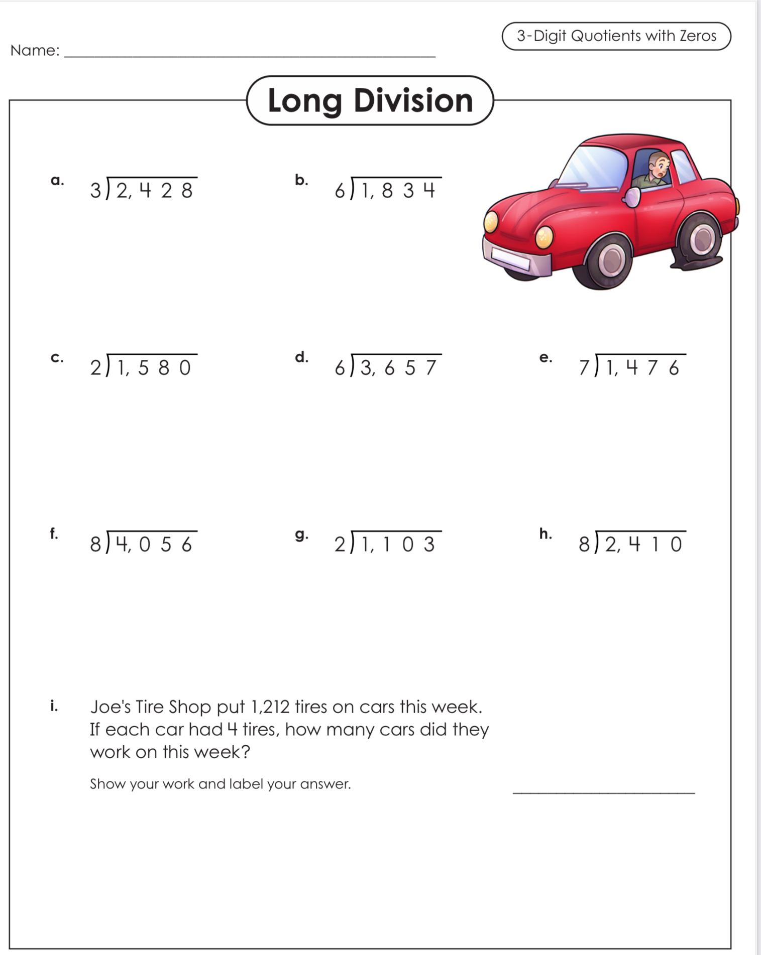 Learn - 🚗 Long Division Practice – 3-Digit Quotients with Zeros Help ...