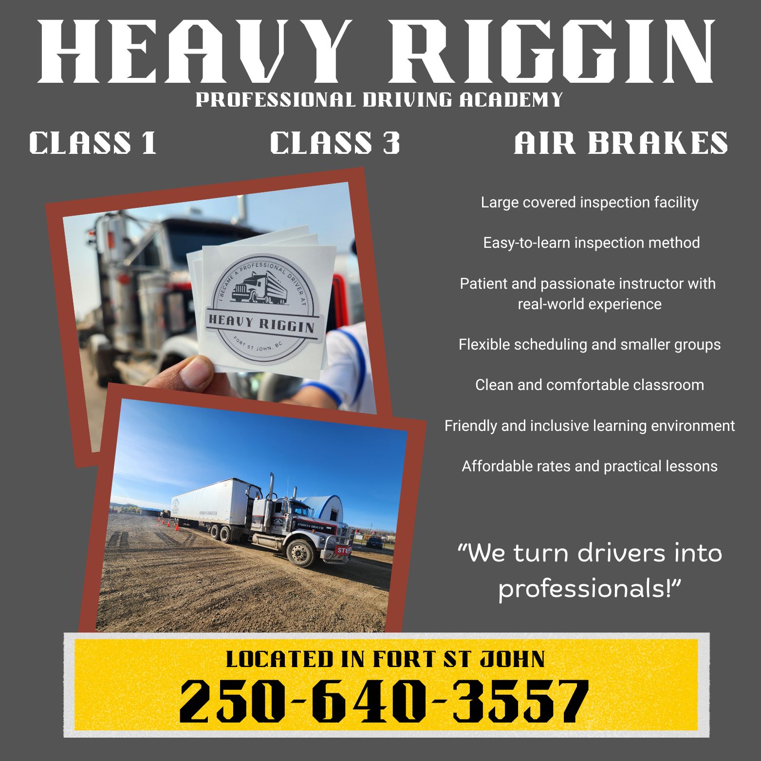 Heavy Riggin Professional Driving Academy | Fort Saint John BC