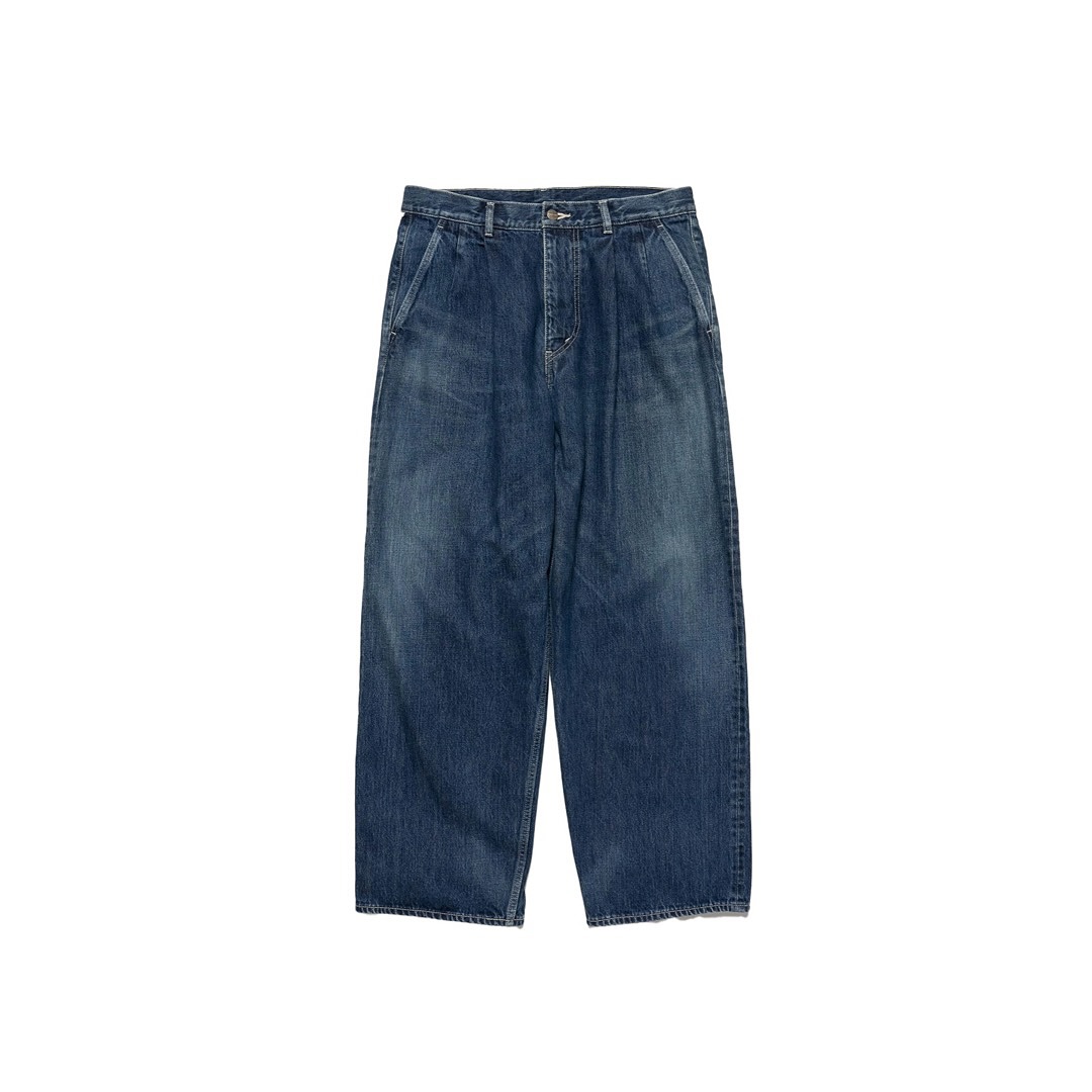 □Graphpaper Selvage Denim Two Tuck Tapered Pants (DARK FADE 