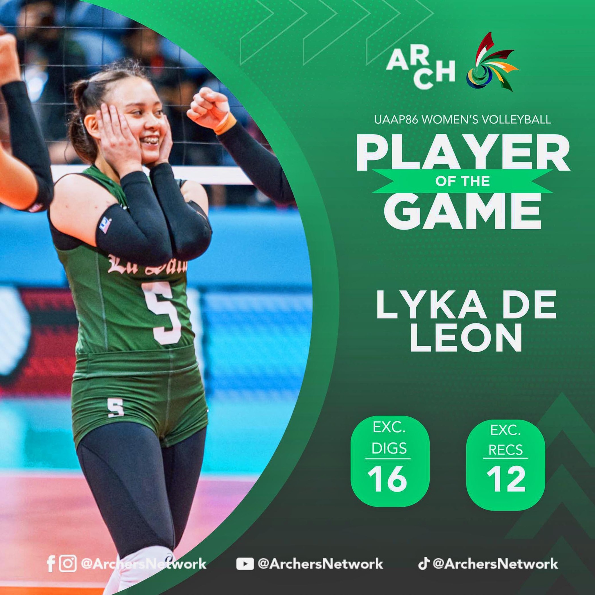 DLSU バレーボール 女子 ライカ・デ・レオン選手実使用ユニフォーム LYKA DE LE-OWNED IT ✊ DLSU Lady Spiker Lyka De Leon bags the