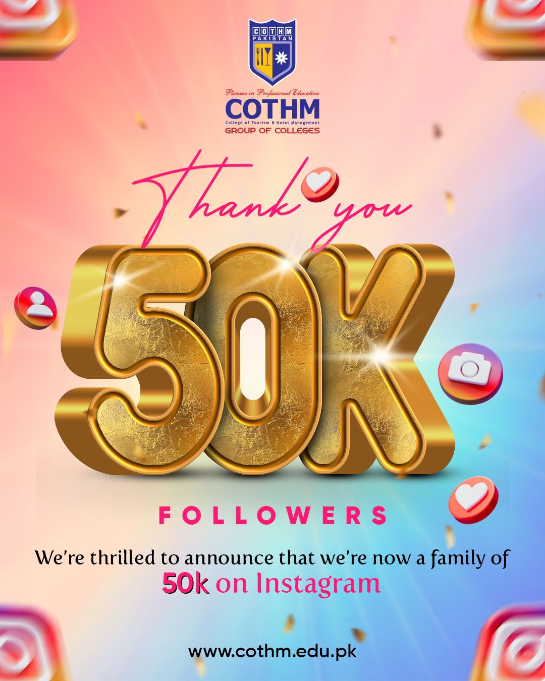 COTHM - 🥳 We Did It! 50K Followers on Instagram! We are absolutely ...