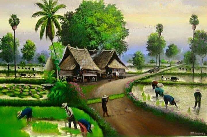 Lukisan Bertemakan Kampung Halaman Inspirasi Berkebun Facebook