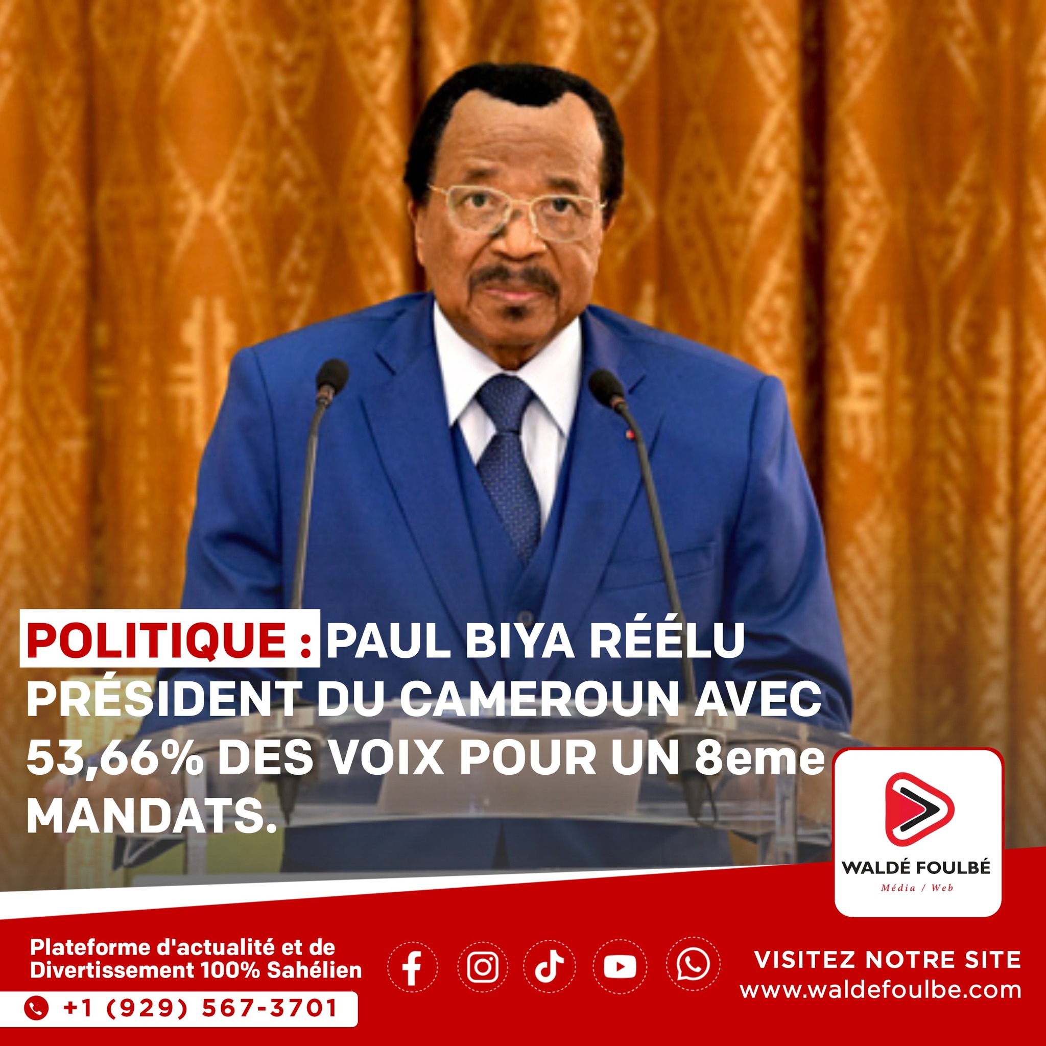 Waldé - 🚨 POLITIQUE – PAUL BIYA RÉÉLU POUR UN NOUVEAU MANDAT À LA TÊTE ...