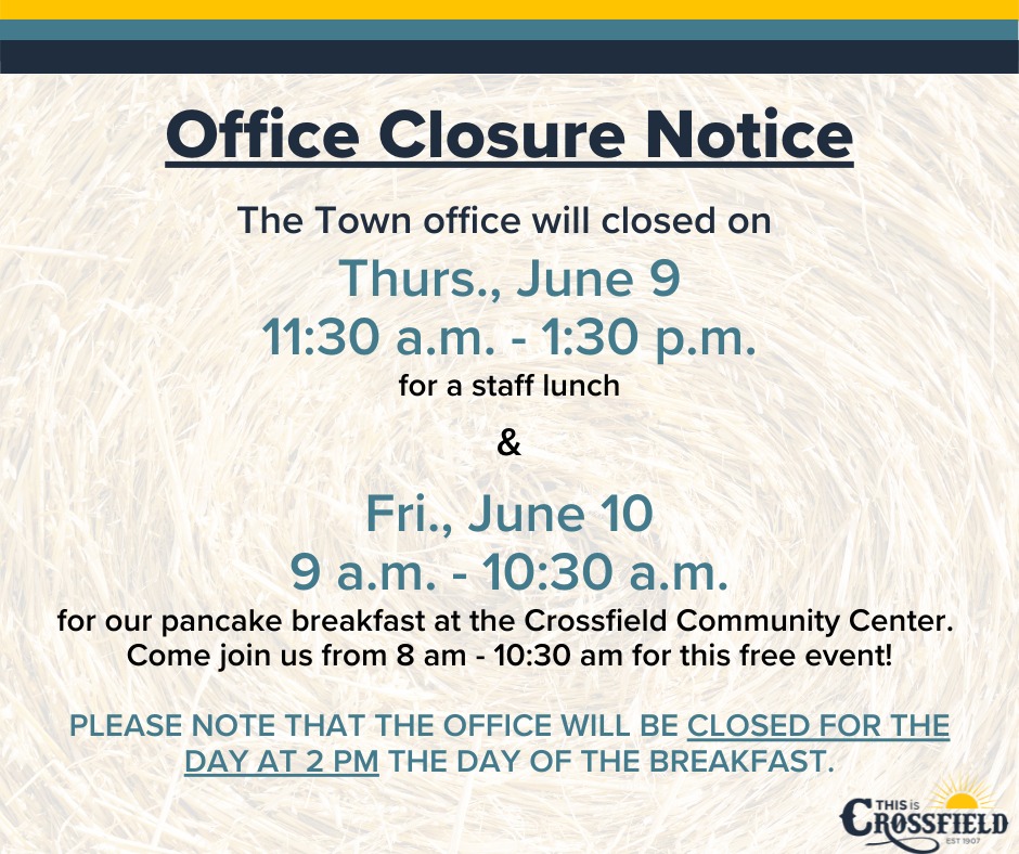 Updated, please note! - Town of Crossfield | Facebook