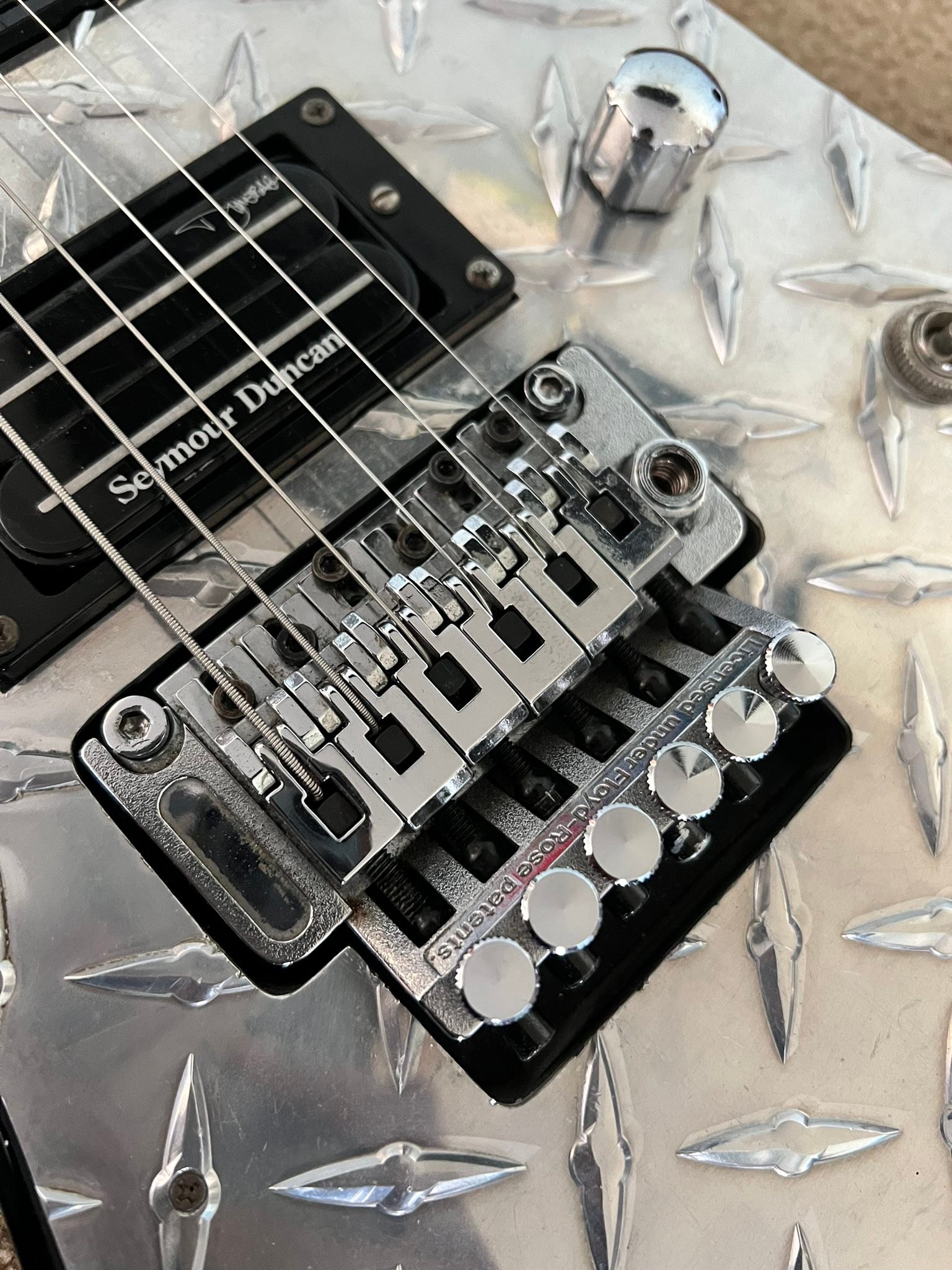 Floyd Rose 1000 bridge installed on Jackson Kelly guitar