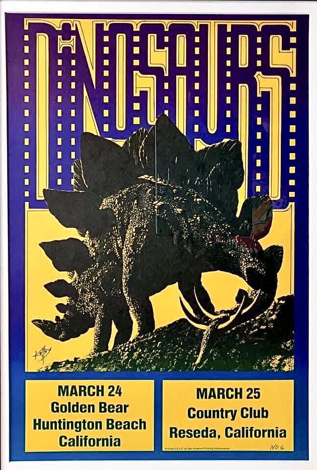 Dinosaurs band poster from 1982 san francisco, CA