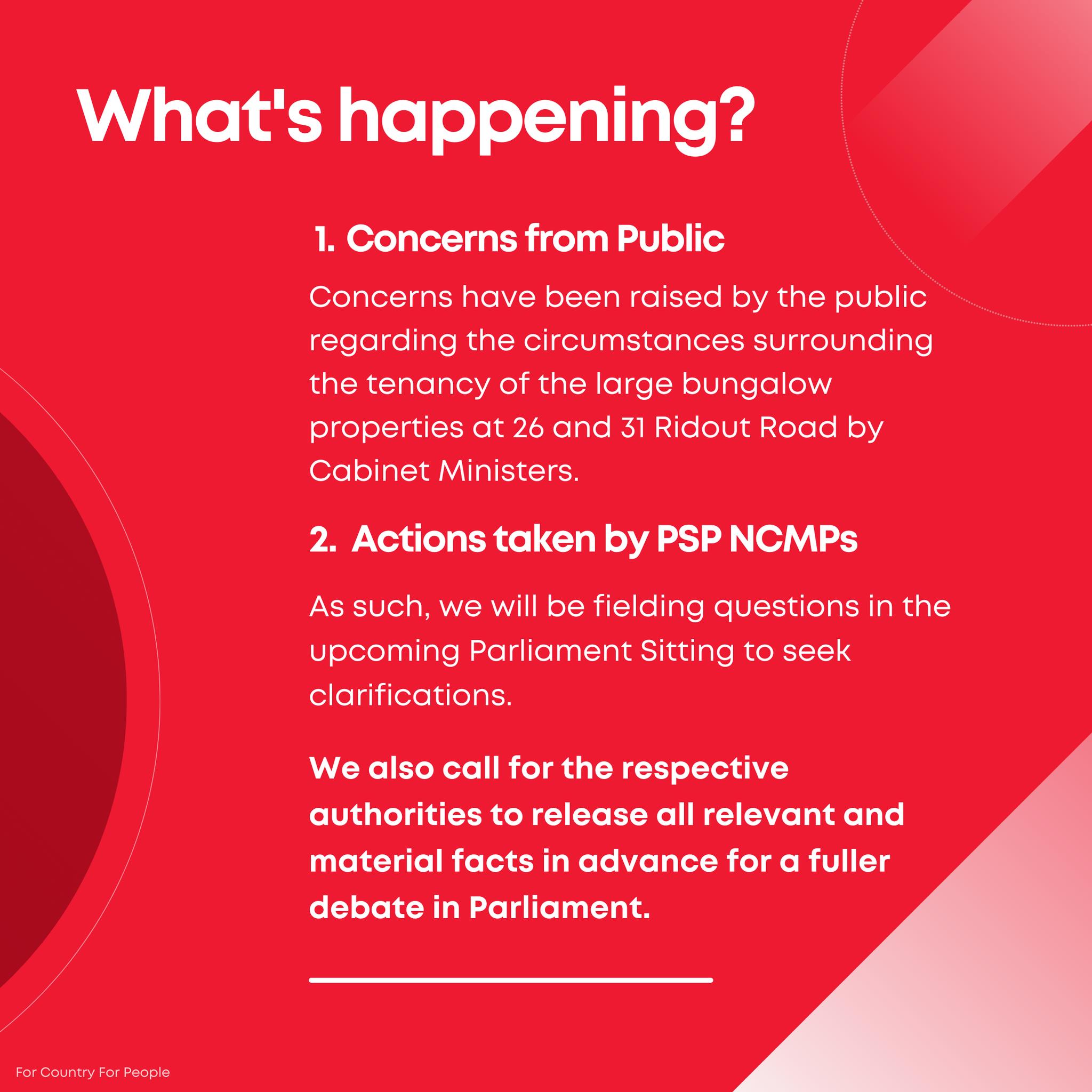 𝐐𝐮𝐞𝐬𝐭𝐢𝐨𝐧𝐬 𝐨𝐧 𝐑𝐢𝐝𝐨𝐮𝐭 𝐑𝐨𝐚𝐝... - Progress Singapore Party
