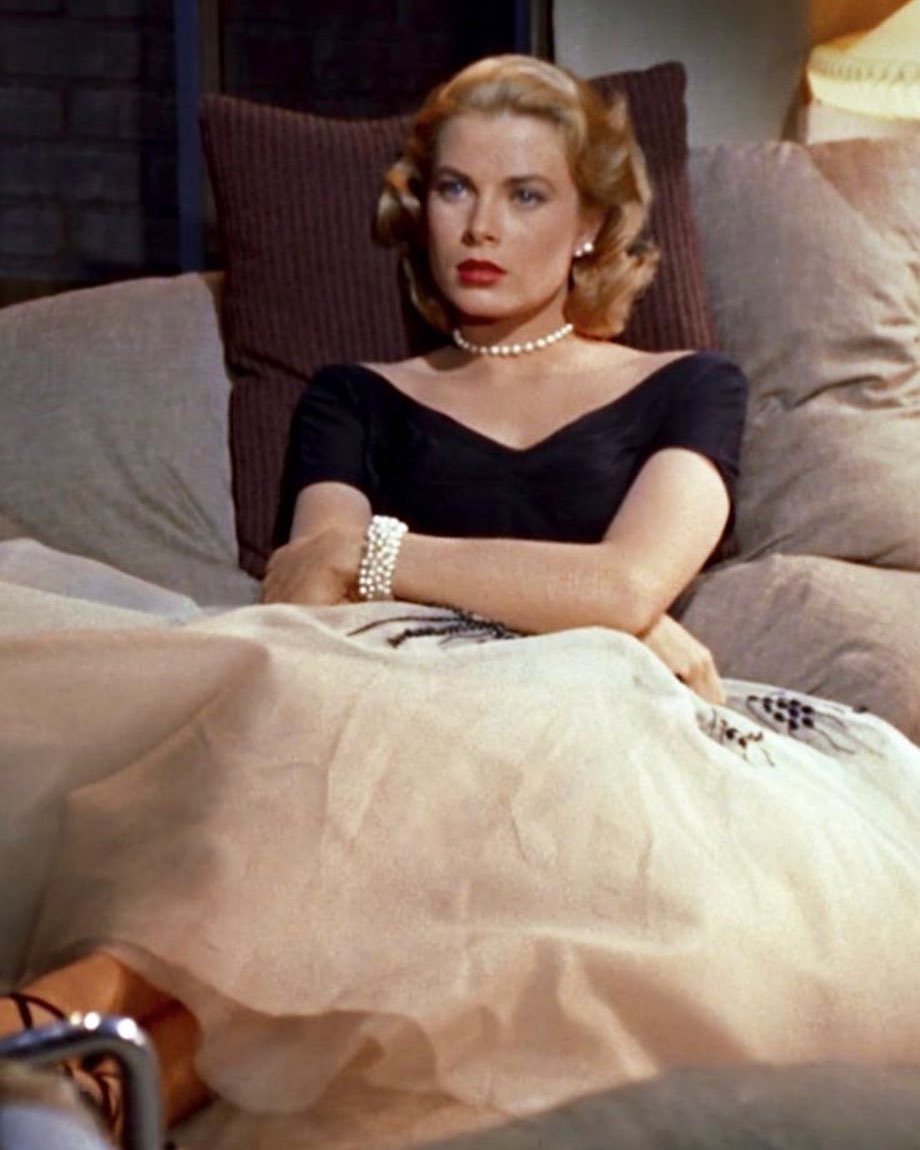 grace kelly rear window dress designer Kelly's iconic outfits in Window, styled by Edith Head. Favorite look from the film? storecode_82 Shop Cocktail Dresses | Options:Silver-Long Sleeve