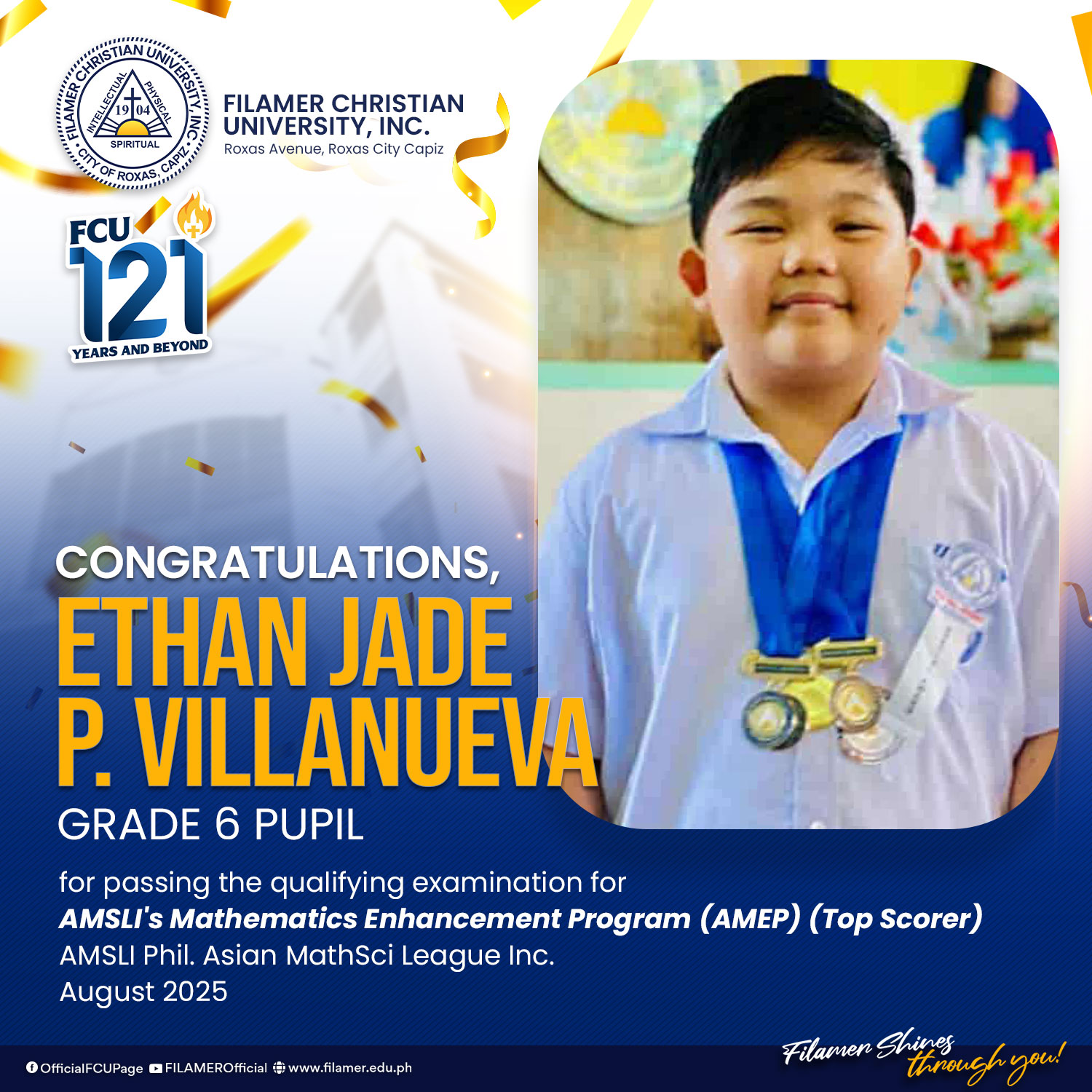 Congratulations to our... - Filamer Christian University | Facebook