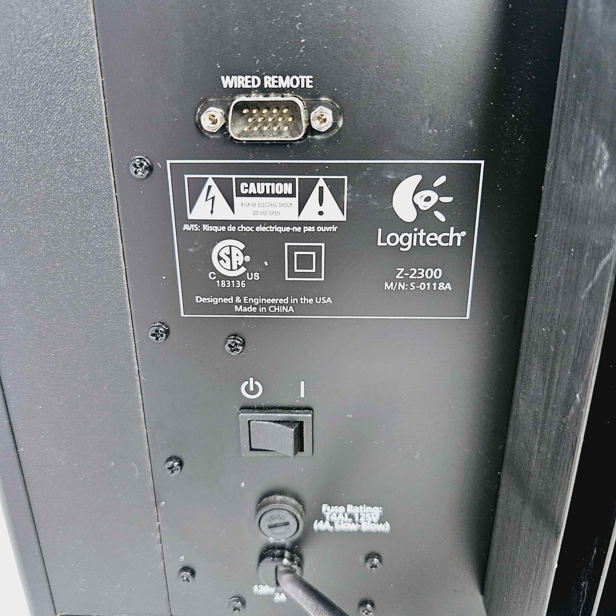 What is the replacement back cable for Logitech Z-2300 speakers