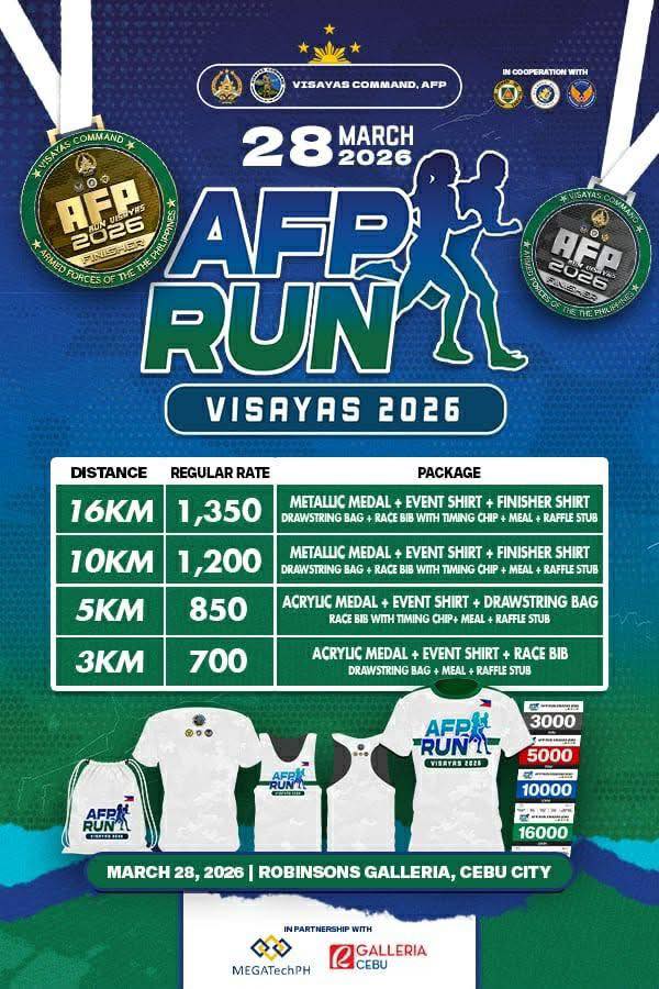 Dagan Sugbu - 🏃‍♂️ AFP RUN VISAYAS 2026 🏃‍♀️ 📆 28 March... | Facebook