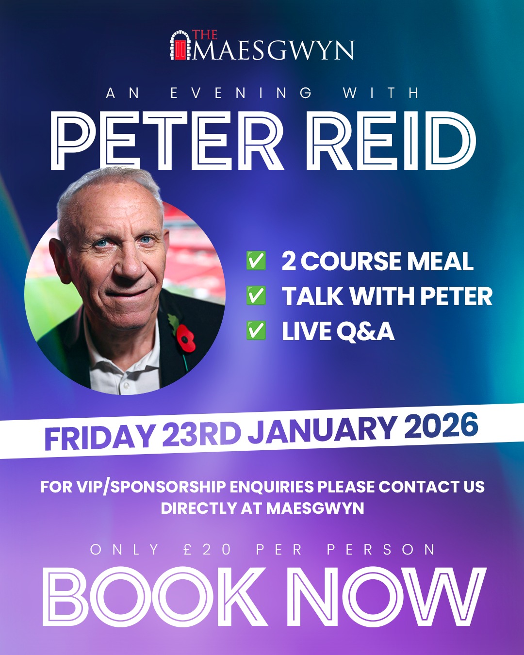⚽ An Evening with Peter Reid ⚽... - Maesgwyn Hall Wrexham | Facebook